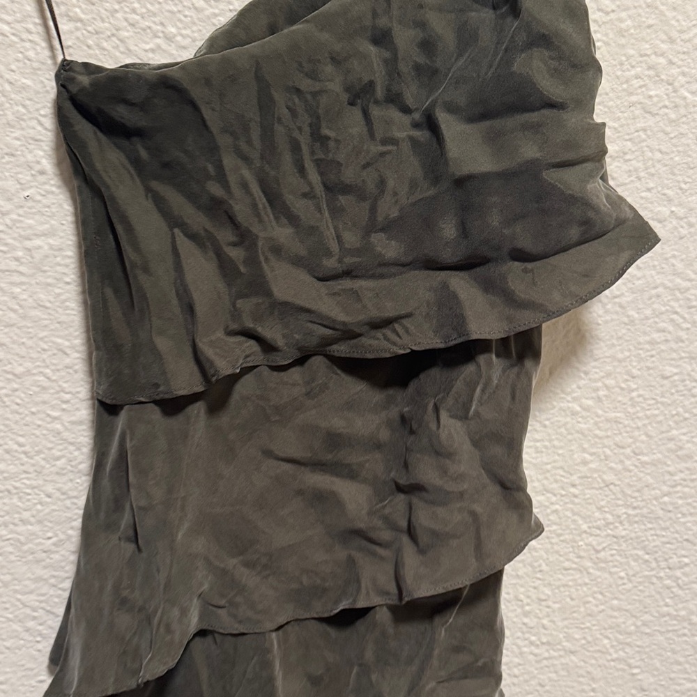 Posse Steel Olive One-Shoulder Ruffle Dress - Picture 3 of 11